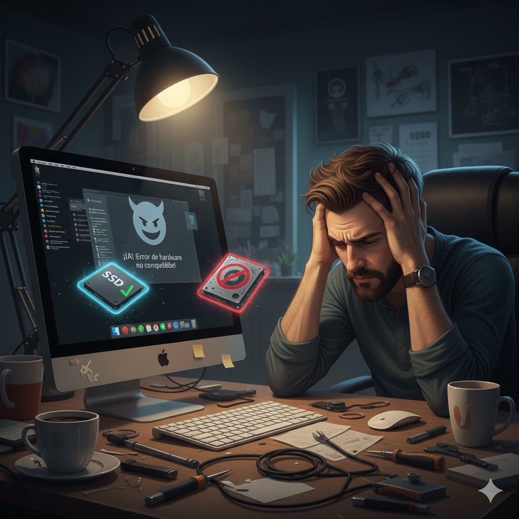 IMAC con HDD sin SSD computarologo de cancun frustrado